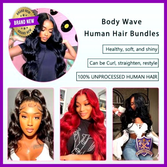 Body Wave Human Hair Extensions 16-22 Inch Brazilian Bundles Soft main image 6